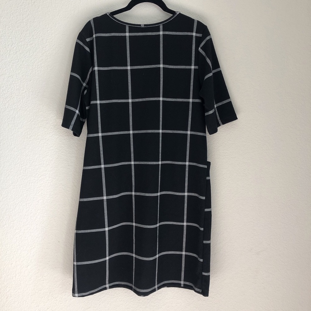 Black Plaid Shift Dress